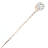 Gold Finish Rhinestone Heart Hair Stick