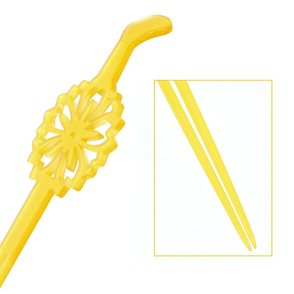 Acrylic Geisha Floral Cut Hair Stick Fork