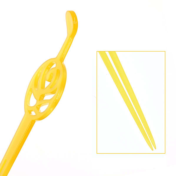 Acrylic Geisha Floral Cut Hair Stick Fork