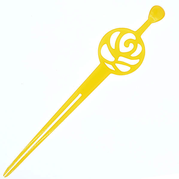 Acrylic Geisha Floral Cut Hair Stick Fork