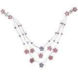 Silver Finish Red Rhinestone Plum Princess Headlace Browband w/ Claws