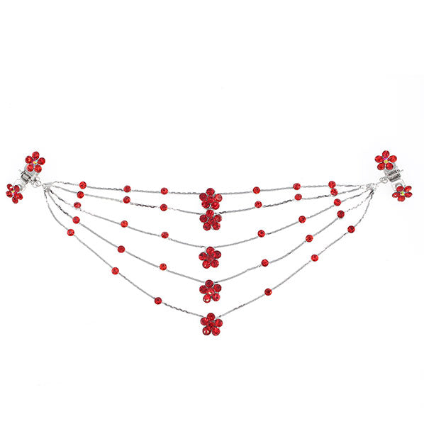 Silver Finish Purple Rhinestone 5 Plum Princess Headlace Browband w/ Claws