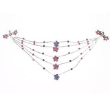 Silver Finish Pink Rhinestone 5 Plum Princess Headlace Browband w/ Claws