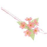 Geisha Acrylic Hair Stick with 3D Flower Cluster Leaves and Tassels
