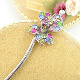 Multi-Colored Calla Czech Crystal Rhinestone Hair Stick 5.7