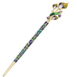 Enamel Cloisonne Calla Lily Hair Stick with Rhinestones