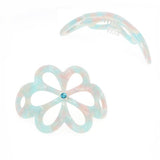 Cellulose Acetate Floral Bun Cover and Hair Stick 2-pc Set Aqua