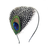 Peacock and Guinea Fowl Feather Hairband Kit Adjustable Removable