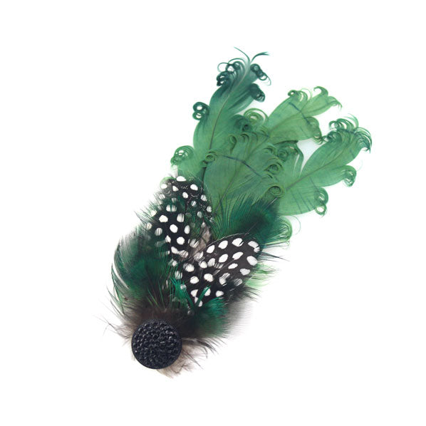 Guinea Fowl and Curly Feather Hairband Kit Adjustable Removable
