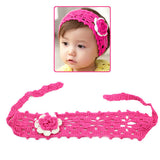 Girls Crochet Tie-up Headband with Flower Yellow