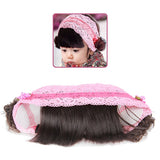 Girls Pink Wide Stretch Headband with Wig Fringe