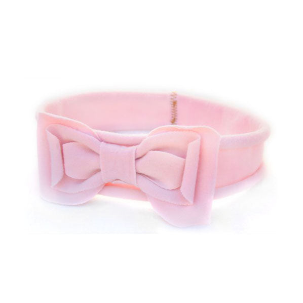 Girls Stretch Hairband with Bow Pink