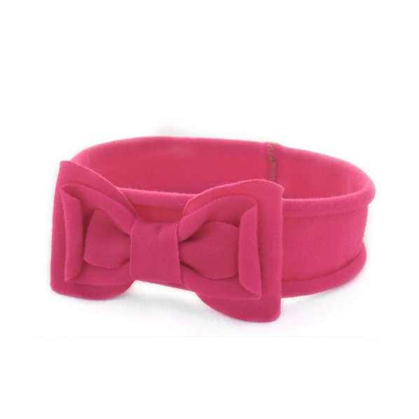 Girls Stretch Hairband with Bow Fuschia