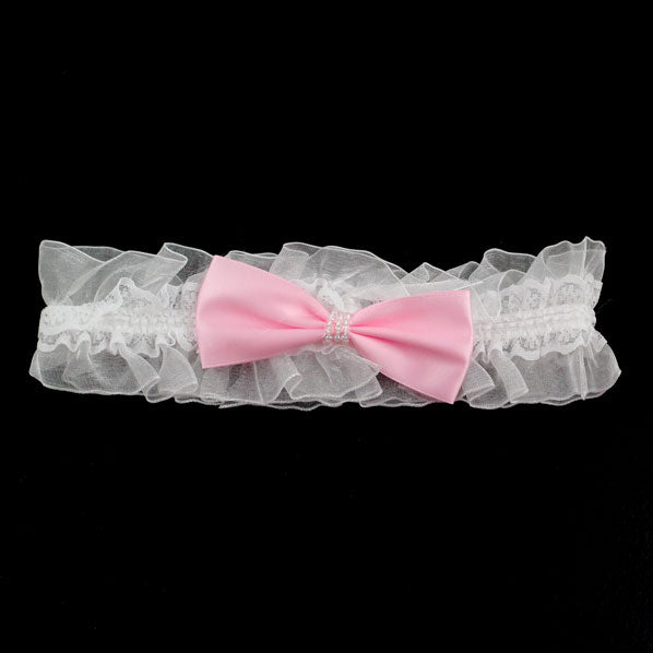 Girls Stretch Hairband with Bow & Pearls Aqua