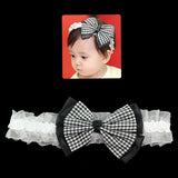 Girls Stretch Hairband with Checker Pattern Bow