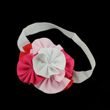 Girls Soft Fabric Flowers Stretch Headband White Blue Green