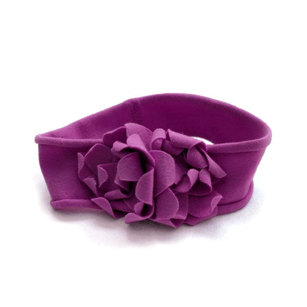 Girl's Blue Soft Fabric Floral Stretch Headband