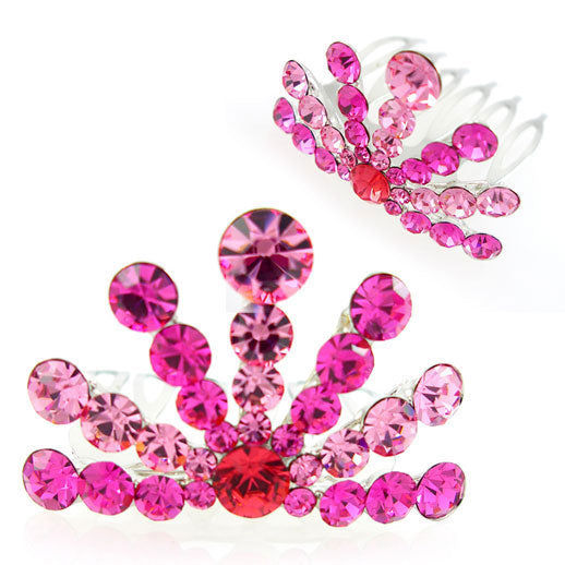 Spring Burst Swarovski Rhinestone Mini Tiara Comb 1.6" Wide
