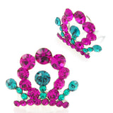 Hotpink Swarovski Rhinestone Mini Tiara Comb 1