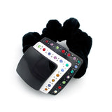Black&White Diamond Shape Ponytail Holder w/ Multi-colored Rhinestones