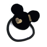 Velvet Mickey Ponytail Holder Black