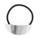 Ponytail Holder Elastic with Polished Oval Metal Piece