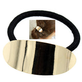 Ponytail Holder Elastic with Polished Oval Metal Piece