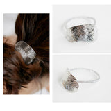 Ponytail Holder Elastic with Metal Leave Piece