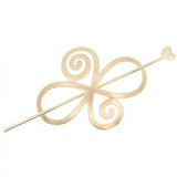 Metal Floral Bun Cover and Hair Stick 2-pc Set