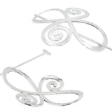 Silver Finish Metal Floral Bun Cover and Hair Stick 2-pc Set