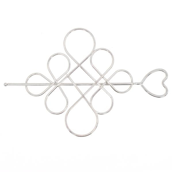 Gold Finish Diamond Shape Metal Wire Hair Stick and Bun Cover 2-pc Set