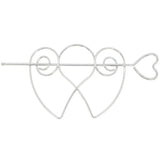 Double Heart Metal Wire Hair Stick and Bun Cover 2-pc Set