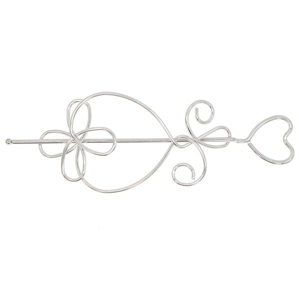 Gold Finish Metal Wire Hair Stick and Bun Cover 2-pc Set Fish