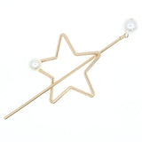 Star Wire Bun Cover and Hair Stick 2-pc Set with Glass Pearls