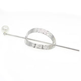Gold Finish Hollow Center Metal Oval Bun Cover and Hair Stick 0-pc Set