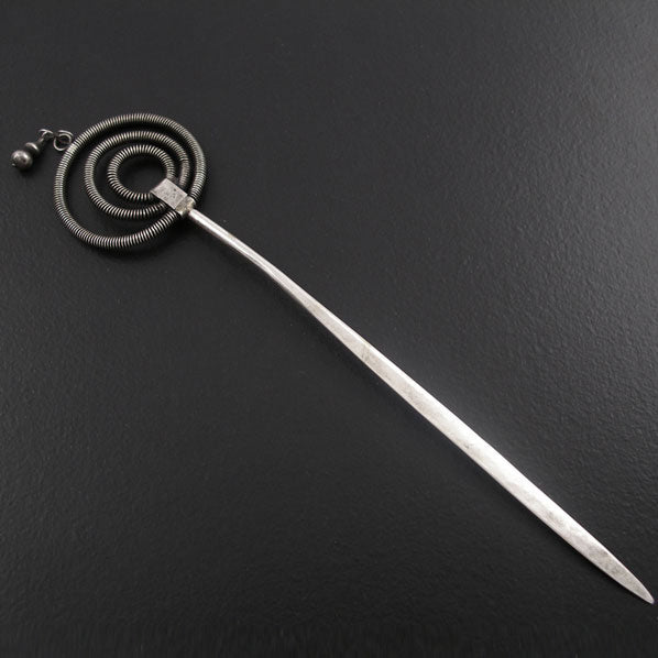 Handmade Miao Ethnic Tribal Hair Stick with Tassel 6.75"