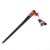 Handmade Thread Wrapped Buffalo Horn Hair Stick with Tassel