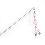 Tibetan Style Hair Stick with Tassel 5.75 In Pink