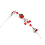 Cloisonne Bead Hair Stick with Tassels 5.25