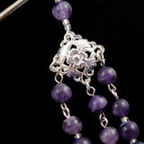 Diamond Shape Filigree Focal w/ Gemstone Tassels Hair Stick