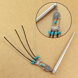 Crystalmood Hollow Stainless Steel Hair Stick w/ Tassels