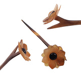 Handmade Cattle Horn 3D Floral Hair Stick
