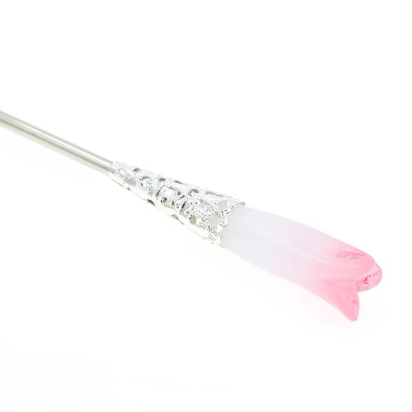 Pink Glass Lampwork Beads Hair Stick Yulan