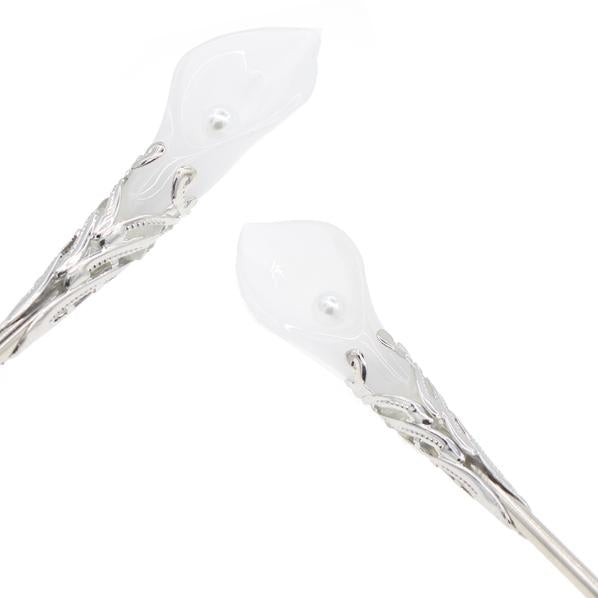 Blue Glass Lampwork Beads Calla Lily Hair Stick
