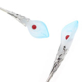 White Glass Lampwork Beads Calla Lily Hair Stick