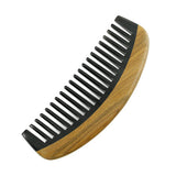 Crystalmood Buffalo Horn Wide-Tooth Dome Comb Lignum-vitae Wood Frame