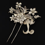 Handmade Miao Filigreed 2-Prong Flower Hair Stick