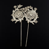 Handmade Miao Filigreed Circle Flowers Costume 2-Prong Hair Stick