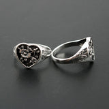 Tibetan Style Handmade Ring Floral Heart