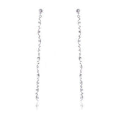 LUX Swarovski Rhinestone Long Earrings White